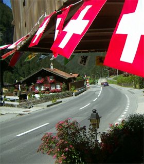 Grindelwald Grund švýcarsko vlajky